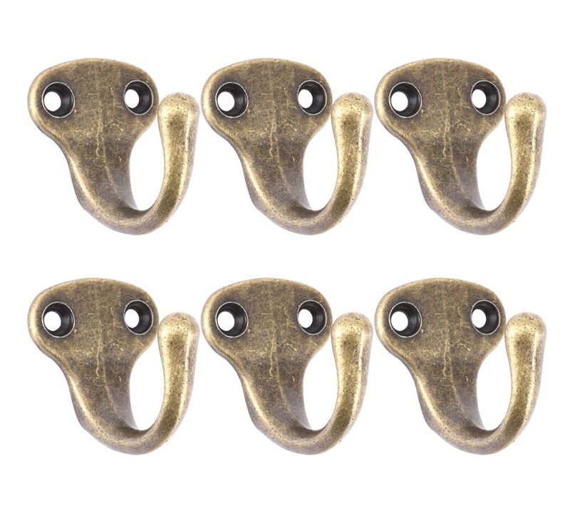 Alele Single Prong Hook Hanger Robe Towel Hooks Zinc Die Cast  Set of 6 (Single Prong Trunk Hook 6p) - Image 1
